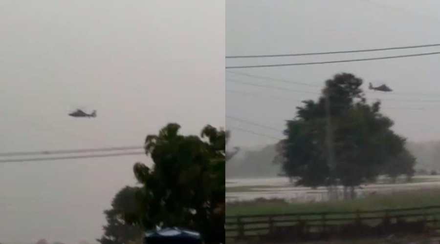 VÍDEO: Helicóptero do Exército cai devido forte chuva e deixa um morto e cinco feridos no AM