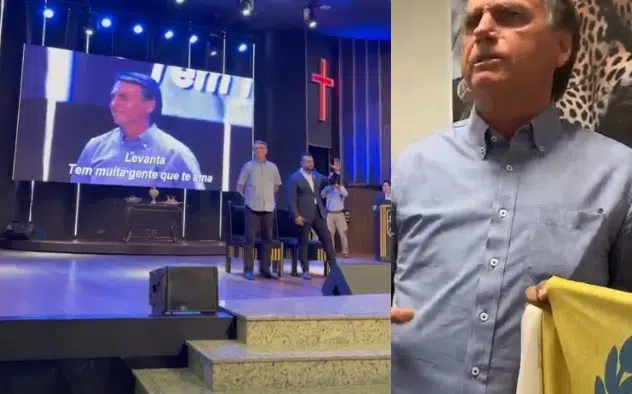 Bolsonaro é ovacionado e chamado de ‘Mito’ por apoiadores em igreja evangélica de Manaus