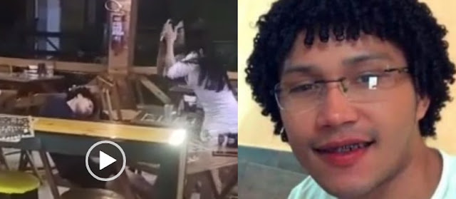 Vídeos: imagem flagra desespero de namorada após execução de jovem em bar de Manaus