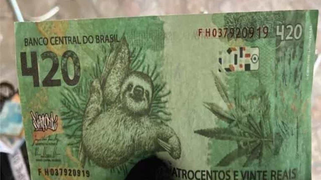 PF apreende nota de R$ 420 com estampa de bicho-preguiça e maconha