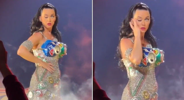 Falha mecânica? Katy Perry não consegue abrir olho durante show, e vídeo viraliza nas redes sociais