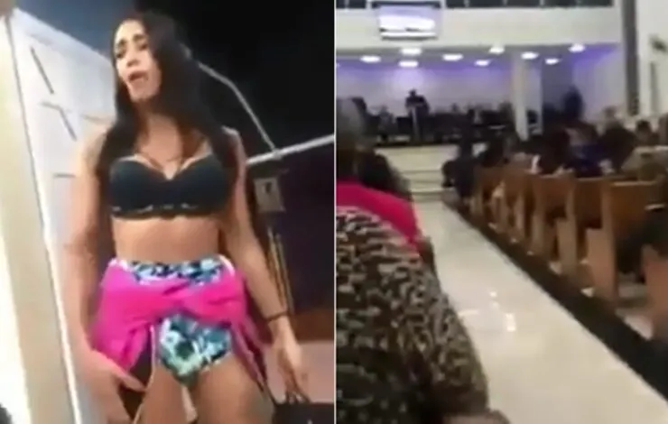 ‘Não me paga e ainda me bate’, diz travestir ao invadir culto e acusar pastor de calote; veja vídeo