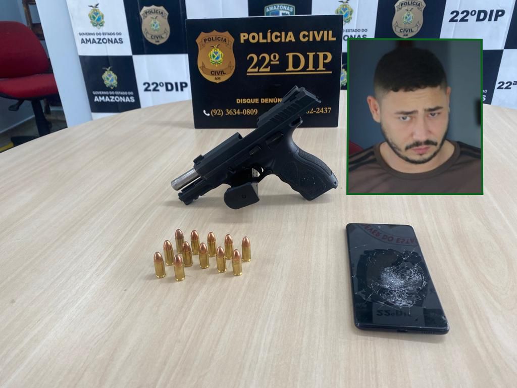 Suspeito de furtar pistola de dentro de Hilux quebrou o próprio celular durante prisão em Manaus, diz polícia