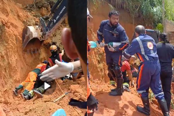 Dois funcionários são resgatados após serem soterrados em obra em Flores