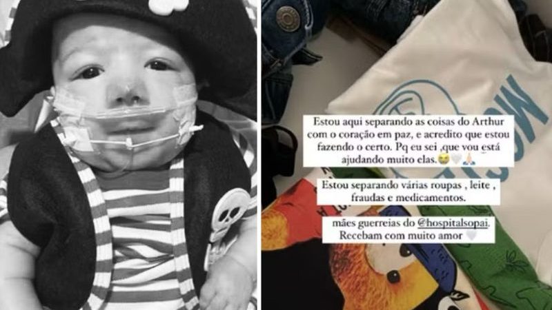 Esposa de Zé Vaqueiro irá doar roupas do filho, que morreu aos 11 meses