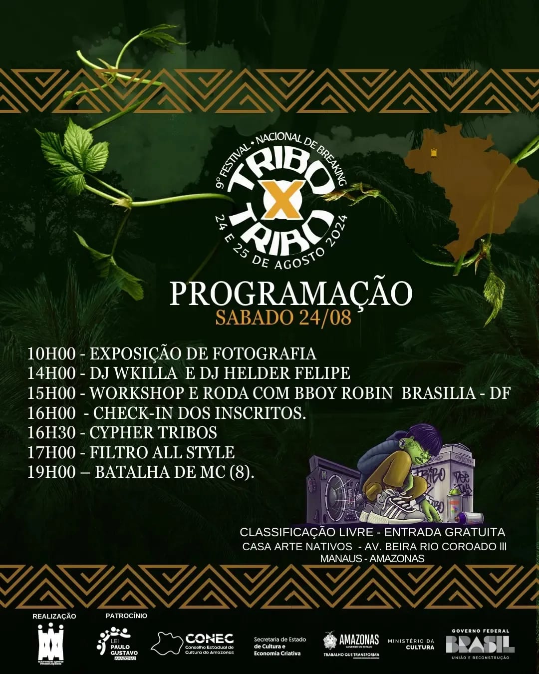 Coroado recebe programação da 9º edição do Festival Nacional de Breaking Tribo VS Tribo comtemplado pela Lei Paulo Gustavo