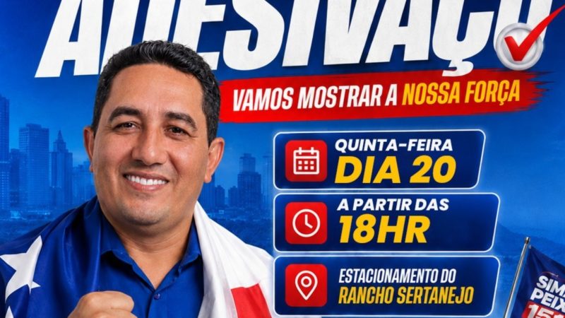 Simão Peixoto realizará adesivaço nesta quinta-feira (20) na zona centro-sul de Manaus