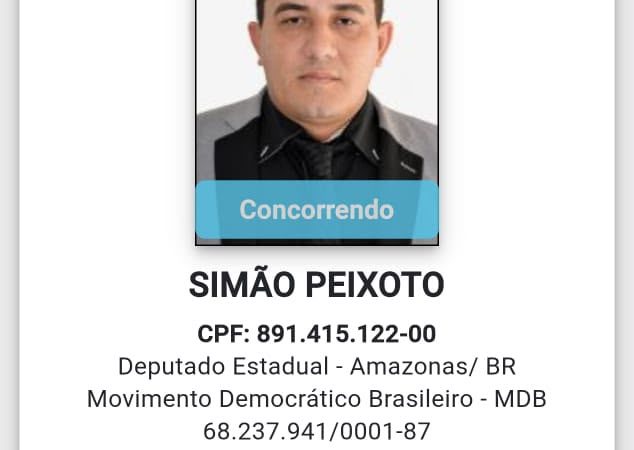 Justiça Eleitoral defere candidatura de Simão Peixoto a deputado estadual