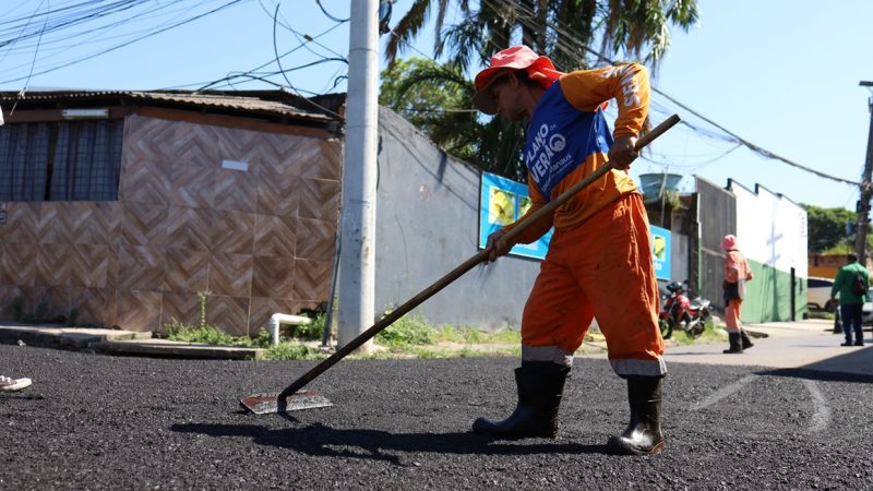 Prefeitura de Manaus intensifica manutenção asfáltica e garante mais mobilidade no bairro Flores