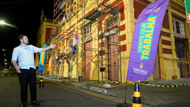 Prefeito Renato Junior vistoria avanço de obra de recuperação da estrutura do Mercado Adolpho Lisboa