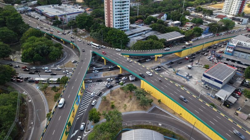 Prefeitura de Manaus intensifica modernização do viaduto Miguel Arraes com frentes simultâneas de obras