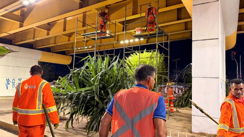 Prefeitura de Manaus avança na modernização do viaduto Dom Jackson Damasceno na zona Centro-Sul