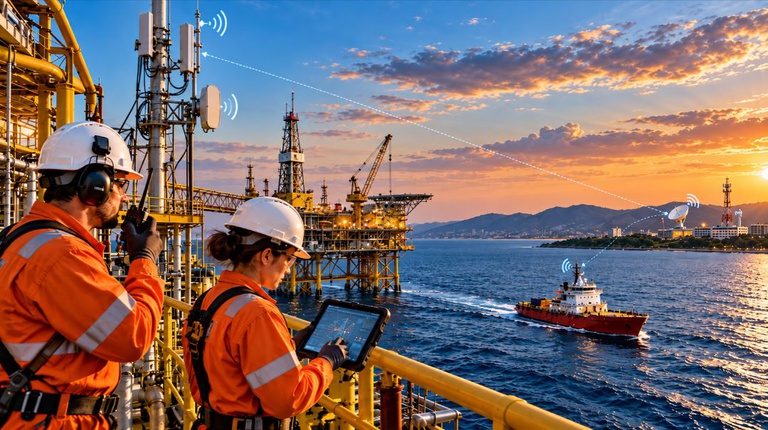 Do alto-mar à terra: telecomunicações conectam plataformas de petróleo a quem está em solo
