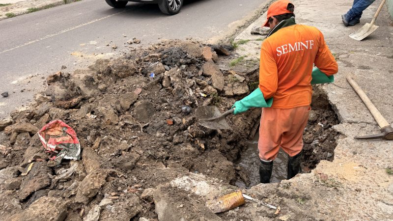 Prefeitura de Manaus recupera drenagem e reforça segurança para moradores do Dom Pedro