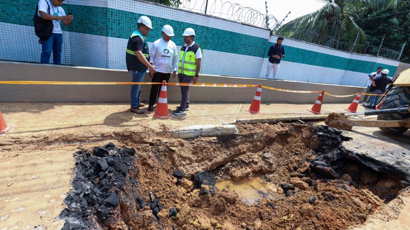 Prefeitura e Ageman monitoram ação emergencial em tubulações e apuram causa de rompimento na zona Oeste