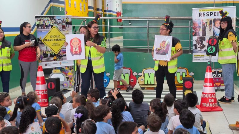 Alunos da educação infantil aprendem sobre segurança no trânsito em ação da Prefeitura de Manaus