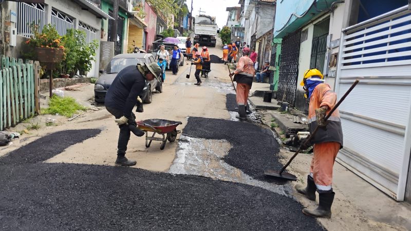 Prefeitura de Manaus realiza manutenção asfáltica em ruas do Nova Esperança e melhora mobilidade na zona Centro-Oeste