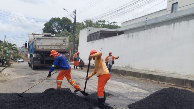 Prefeitura de Manaus reforça manutenção asfáltica e melhora mobilidade no bairro Novo Aleixo