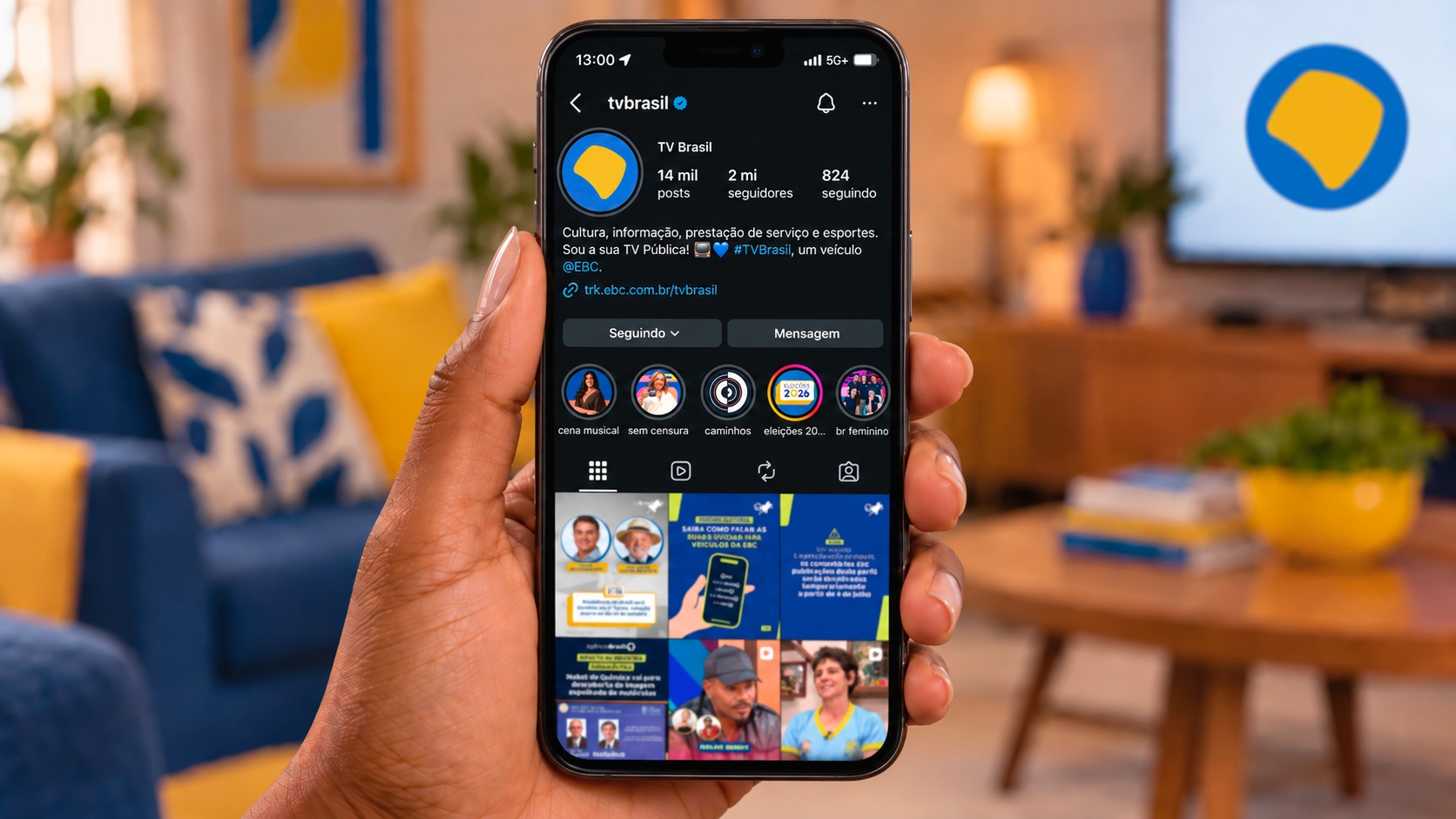 TV Brasil assume o 1º lugar entre perfis federais e chega a 2 milhões de seguidores no Instagram