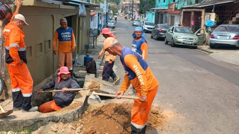 Prefeitura de Manaus recupera rede de drenagem no Lírio do Vale e melhora escoamento das águas da chuva