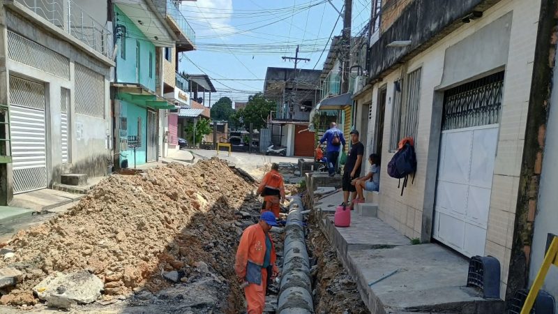 Prefeitura de Manaus substitui 60 metros de drenagem na comunidade Mundo Novo para melhorar escoamento da água da chuva