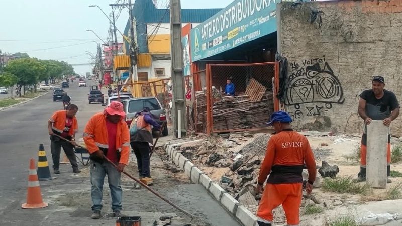 Prefeitura de Manaus avança com drenagem na avenida Autaz Mirim e reforça proteção da via na zona Leste